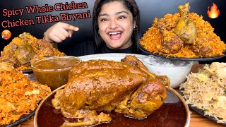 SPICY WHOLE CHICKEN CURRY WITH CHICKEN TIKKA BIRYANI SCHEZWAN FRIED RICE amp HAKKA FRIED RICE  ASMR [upl. by Eelyrag]