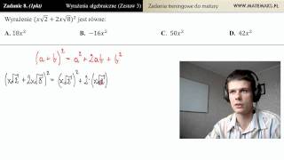 Zad8 Oblicz kwadrat sumy wyrażenia algebraiczne  zestaw 3 [upl. by Damahom]