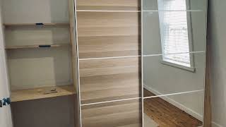 IKEA Wardrobe doors  PAX Sliding with AULIMEHAMN panels [upl. by Purdum289]