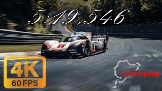 Porsche 919 Hybrid Evo  Record Lap Nordschleife 519546 4K 60FPS [upl. by Adaline]