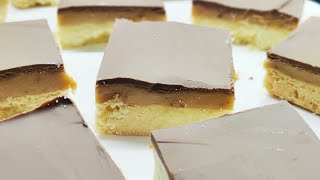 Easy Millionaires Shortbread Recipe  Caramel Squares  Step by Step Baking [upl. by Oryaj]