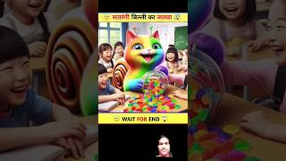 Sat rangi billi ka jalava cartoon shorts cat viralvideo [upl. by Dranyer984]