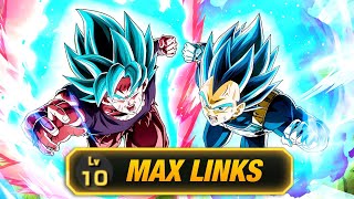 PHY LR BLUE GOKU AND VEGETA 100 MAX LINKS EZA SHOWCASE DBZ Dokkan Battle [upl. by Dranik]