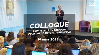 Colloque quotLuniversité un tremplin pour une société plus inclusivequot [upl. by Bashuk]