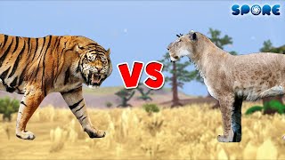 Ngandong Tiger vs American Lion  Prehistoric Beast Deathmatch S1E3  SPORE [upl. by Adelle]