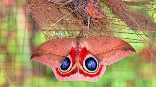 Metamorphosis from Saturniidae caterpillar to Automeris metzli moth [upl. by Cook]