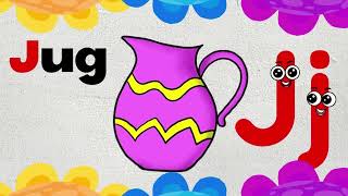 Alphabets Phonic song with two words  with balloons and animal  nursery rhymes l kids poem [upl. by Repotsirhc]