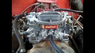 Carburador edelbrock 750 cfm en motor chevy 350 [upl. by Ahsitul30]