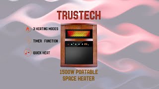 Trustech 1500W Portable Space Heater Demonstration [upl. by Idnib851]