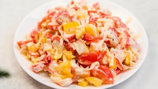 Самый ВКУСНЫЙ Салат с КРАБОВЫМИ ПАЛОЧКАМИ  Готовлю его КАЖДЫЙ ДЕНЬ [upl. by Roter]