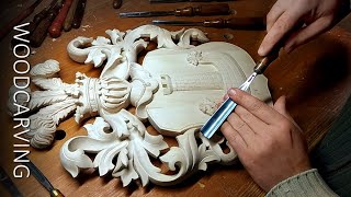 The coat of arms family Wood carvingФамильный герб [upl. by Hayyifas]