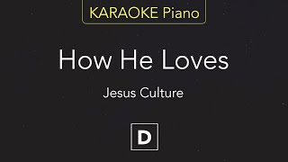 How He Loves  Jesus Culture  Karaoke Piano D [upl. by Yhtorod599]