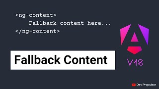 Angular v18  3  Content Projection  Default Fallback [upl. by Davita]