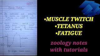 MUSCLE TWITCH TETANUS FATIGUE IN HINDI muscletwitch tetanus fatigue zoologynotes biology cell [upl. by Bollay]