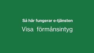 Så fungerar Försäkringskassans etjänst Visa förmånsintyg [upl. by Enorahs]