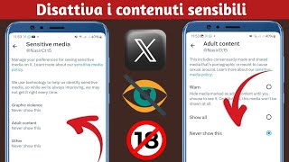 Come disattivare limpostazione dei contenuti sensibili di X Twitter Nascondi contenuti sensibili [upl. by Yesoj878]