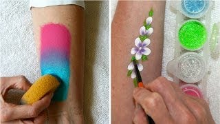 Learn how to use face paints sponges amp glitter  Face Painting Made Easy PART 2 [upl. by Analrahc]