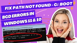 Fix Windows 1110 Path Not Found  C\boot BCD Errors Easy Solution [upl. by Deborath]