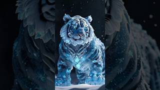 Fusion white tiger with blue crystal and white lion with black crystal shorts subscribe [upl. by Ivey]