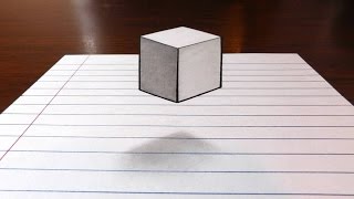 Floating Cube  3D Trick Art on Paper [upl. by Anar]