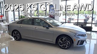 The Brand New Steel Matte Gray 2025 Kia K5 GTLine AWD at Parkside Kia [upl. by Amimej]