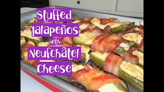 Stuffed Jalapeño peppers with Neufchatel cheese and bacon This side snack never gets old [upl. by Rihaz844]