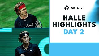 Zverev Takes On Thiem Rublev Sinner amp Hurkacz All In Action  Halle 2023 Highlights Day 2 [upl. by Nea]