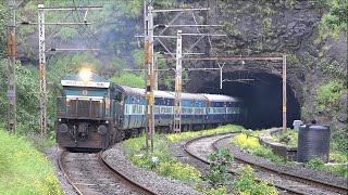 WOW  Kakinada Express Emerges Out Of One Tunnel amp Gets Swallowed By Another Tunnel Of Bhor Ghats [upl. by Leontyne741]