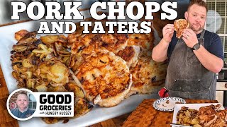 Homestyle Fried Pork Chops and Taters  Blackstone Griddle [upl. by Ailerua]