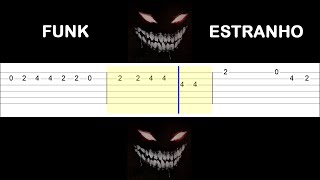 FUNK ESTRANHO Easy SLOW Guitar Tabs Tutorial [upl. by Harv494]