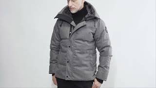 カナダグース CANADA GOOSE ダウンコート ウール LANGFORD PARKA WR 2062M1 ダウンジャケット SLATE GREY MELANGE グレー [upl. by Anemolif]