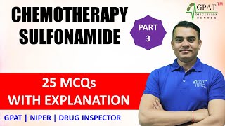 CHEMOTHERAPY SULFONAMIDE MCQs WITH EXPLANATION PART3  GPAT  NIPER  DRUG INSPECTOR [upl. by Ylram]