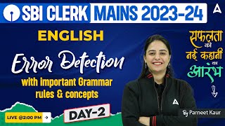 SBI Clerk Mains  SBI Clerk Mains English Classes By Parneet Kaur  Error Detection For SBI Clerk [upl. by Kessler750]