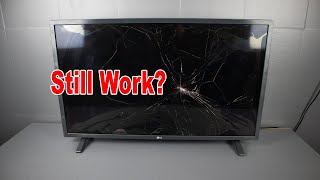 I Turn ON My Broken Screen TV  Let See What Happen [upl. by Ahsiekal]