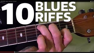 10 MUST LEARN BLUES RIFFS Guitar Lesson [upl. by Larrie660]