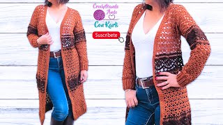 Abrigo  Cárdigan tejido a crochet 🧡 Modelo “Recuerdoquot 🧡 TUTORIAL PASO A PASO [upl. by Odlanar]