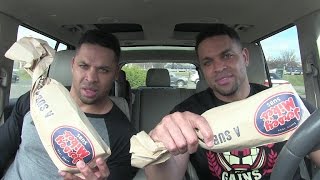 Eating Jersey Mikes Chicken Philly hodgetwins [upl. by Fasto564]