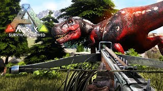 ARK Survival Evolved  ALPHA TREX ATTACK ARK Ragnarok Gameplay [upl. by Lalitta727]