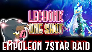 LECHONK destroy EMPOLEON 7 star tera raid event in Pokemon Scarlet amp Violet [upl. by Alrep423]