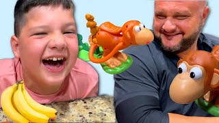 Caleb and Dad Play with Monkey See Monkey Poo Fun Toy Story [upl. by Anaul227]