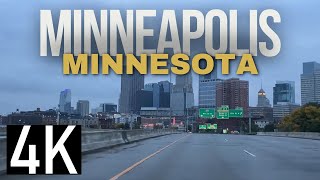 Rainy Drive in Minneapolis Minnesota 4K Street Tour  Downtown Minneapolis [upl. by Yojal]