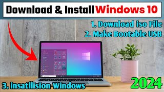 How to Install Windows 10 Kaise Install kare 2024  Windows 10 installation step by step 2024 [upl. by Llednol]