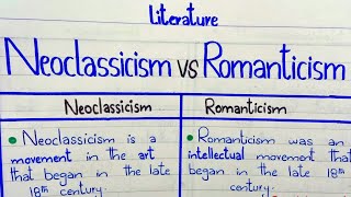 Neoclassicism VS Romanticism  Difference between Neoclassicism amp Romanticism ENG101 PU [upl. by Thacher]