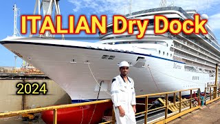 Passenger ship 🚢 is in dry dock 🚧 in Italy 🇮🇹 for 2024 ship italy travel [upl. by Yelhs]