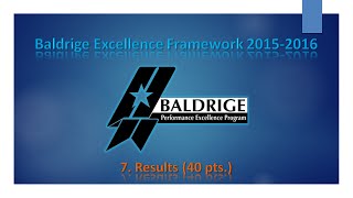 07 Results Baldrige Excellence Framework 20152016 [upl. by Yared]