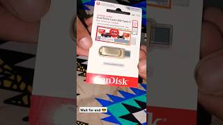 Sandisk pendrive 2in1 128gb open box shorts video viralreels youtube [upl. by Annelak]