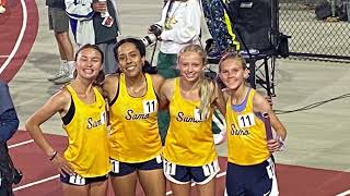 Mt SAC Relays  4 x Mile Relay  Santa Monica High School￼  School Record  41522 [upl. by Hymie823]