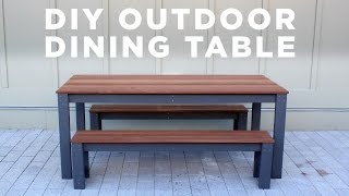 DIY Modern Outdoor Table and Benches [upl. by Avenej]