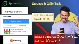 How To Complete Surveys amp Offer Task on SproutGigs  Easy Task on Surveys amp offers online [upl. by Novyert]