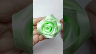 Handmade diy ribbon rose flowershandmade diy gift diyflowers diycrafts flowercraft flower [upl. by Yekim]